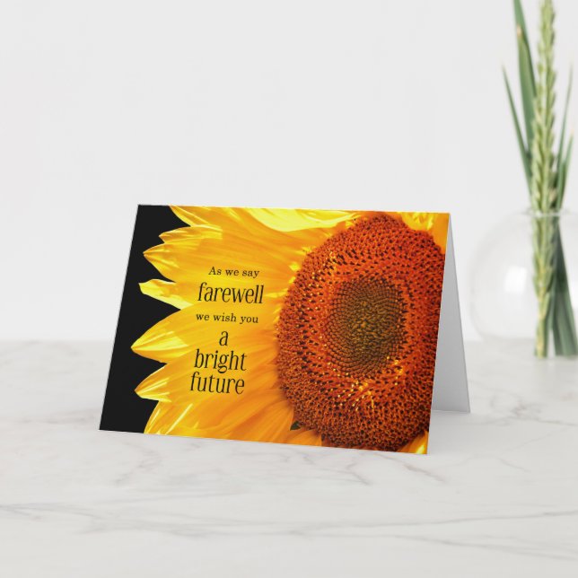 Sunflower Wishing a Bright Future Farewell Goodbye Card (Front)
