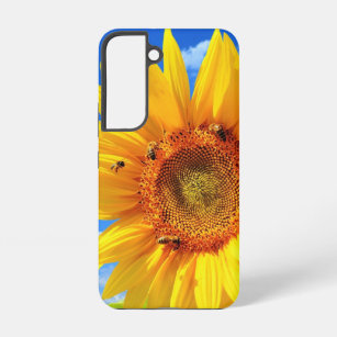 Sunflower with Bees on Blue Sky Samsung Galaxy Case
