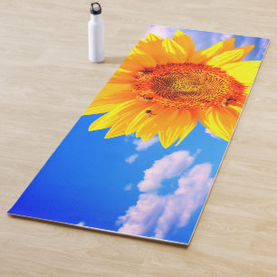 Sunflower with Bees Yoga Mat