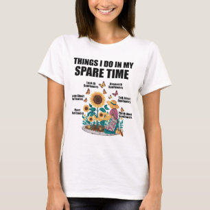 Sunflower With Butterflies Flower Sunflowers Field T-Shirt