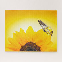 Sunflower with butterfly puzzle