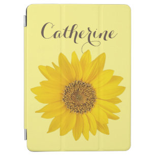 Sunflower with Custom Name Light Yellow iPad Air Cover