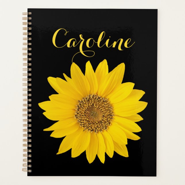 Sunflower with Custom Name Planner (Front)
