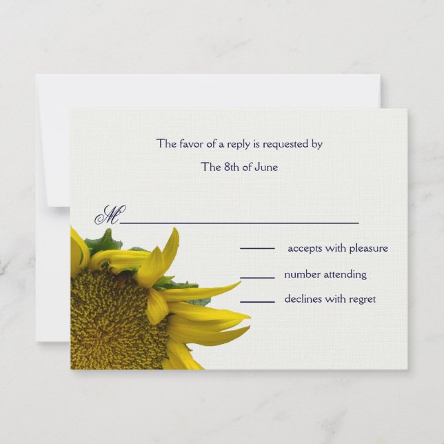 Sunflower with dots respond cards (Front)