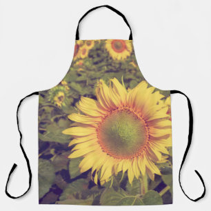 Sunflower with filter effect retro vintage styleag apron