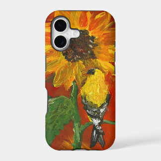 Sunflower with Goldfinch