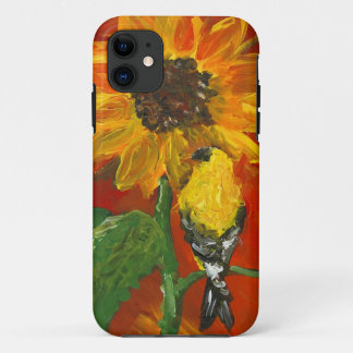 Sunflower with Goldfinch iPhone 11 Case