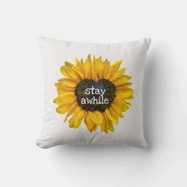 Sunflower with Heart Center Cushion (Front)