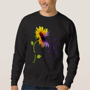 Sunflower With Purple Ribbon Epilepsy Awareness Da Sweatshirt