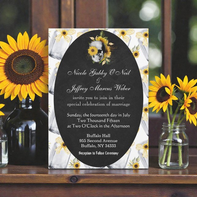 Sunflower with Skull Wedding Invitation (Creator Uploaded)