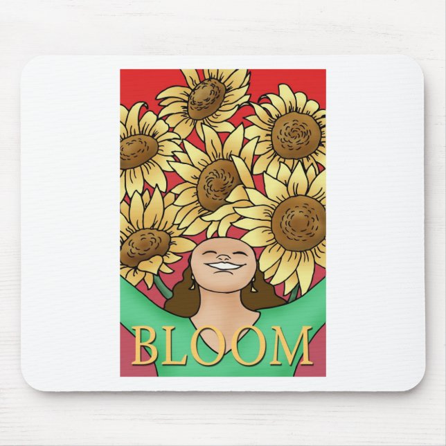 Sunflower Woman -- Bloom! Mouse Pad (Front)
