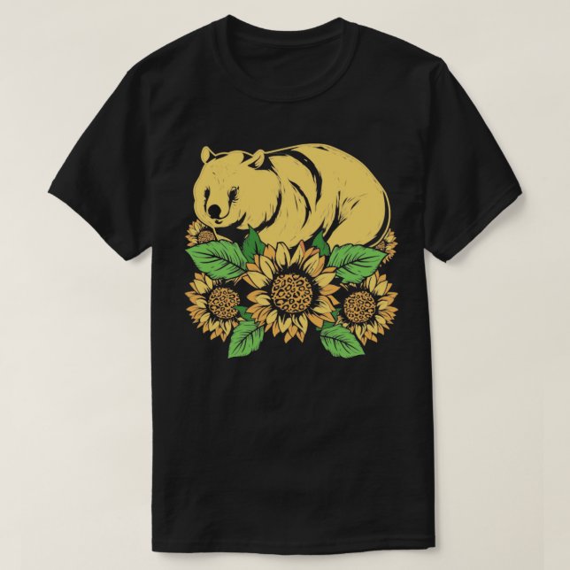 Sunflower Wombat T-Shirt (Design Front)