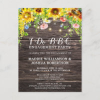 Sunflower Wood String Lights I Do BBQ Engagement