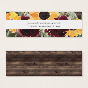 Sunflower Wood Wedding Website Insert Cards Mini