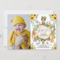 Sunflower Woodland Wild One 1st Birthday Photo