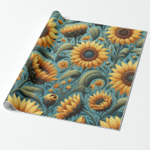 sunflower wrapping paper