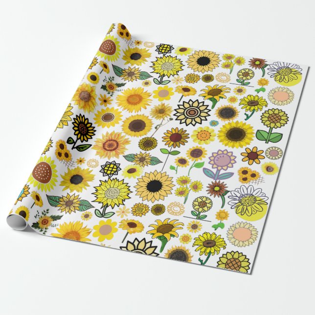 Sunflower Wrapping Paper Gift Paper Boutique 90s   (Unrolled)