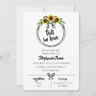 Sunflower Wreath Bridal Shower Invitation