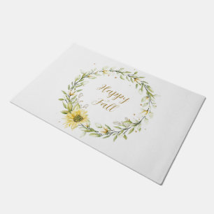 Sunflower wreath with customisable text  doormat