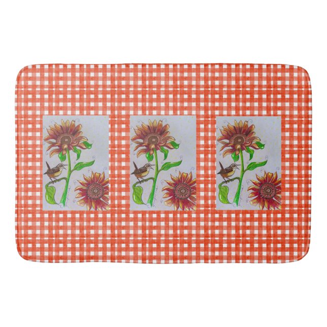 Sunflower Wren Bath Mat (Front)