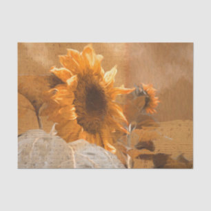 Sunflower Yellow Beautiful Country Floral Art Tissue Paper