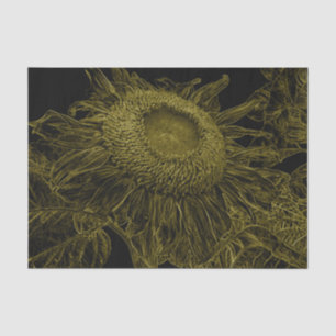 Sunflower Yellow Black Floral Art Decoupage Tissue Paper