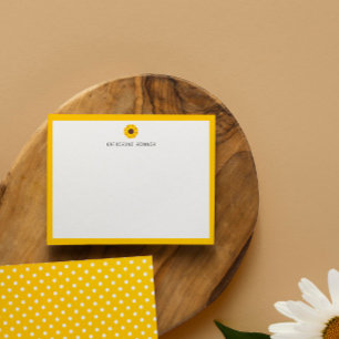 Sunflower Yellow Border Personalised Thank You