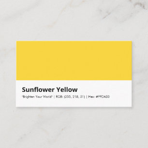 Sunflower Yellow   "Brighten Your World" Colour Business Card