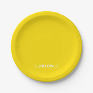 Sunflower Yellow Color Name Paper Plate