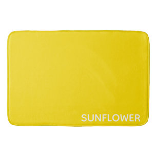 Sunflower Yellow Colour Name Bath Mat