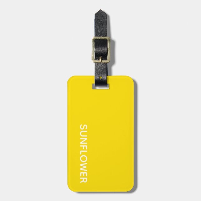 Sunflower Yellow Colour Name Luggage Tag (Front Vertical)