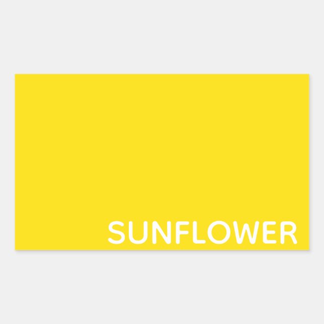 Sunflower Yellow Colour Name Rectangular Sticker (Front)