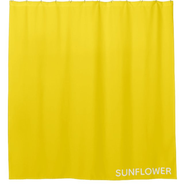 Sunflower Yellow Colour Name Shower Curtain (Front)