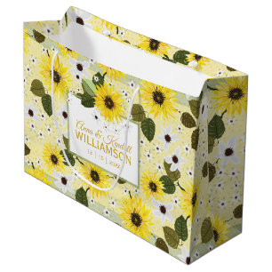 Sunflower Yellow Country Floral Garden   Wedding Large Gift Bag