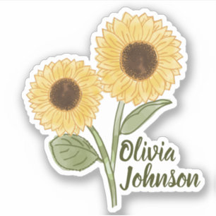 Sunflower Yellow Cute Name Custom
