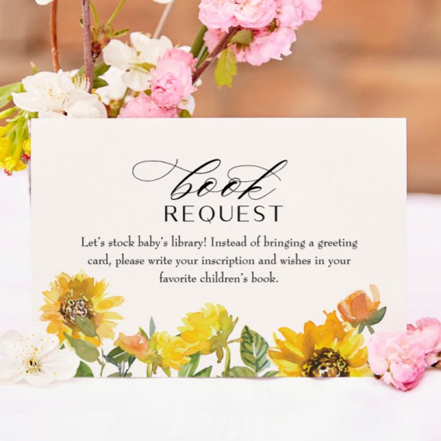 Sunflower Yellow Floral Book for Baby Insert Card (Creator Uploaded)