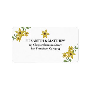 Sunflower Yellow Floral Botanical Hand drawn Oil Label