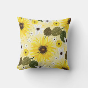 Sunflower Yellow Floral Cushion