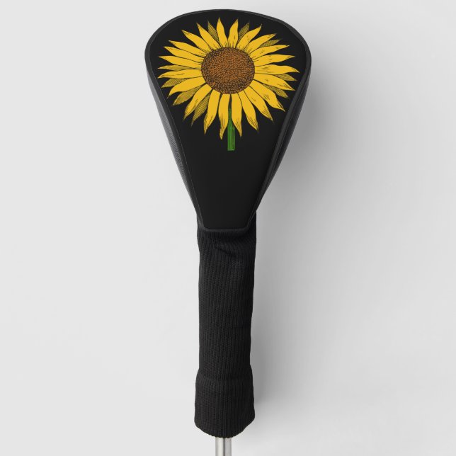 Sunflower Yellow Flower Golf Head Cover (Front)