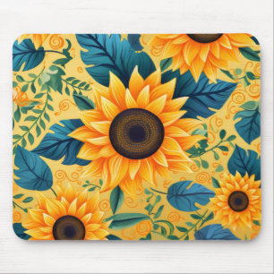 Sunflower Yellow Flower Mouse Pad