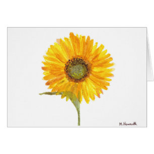 Sunflower yellow flower watercolor