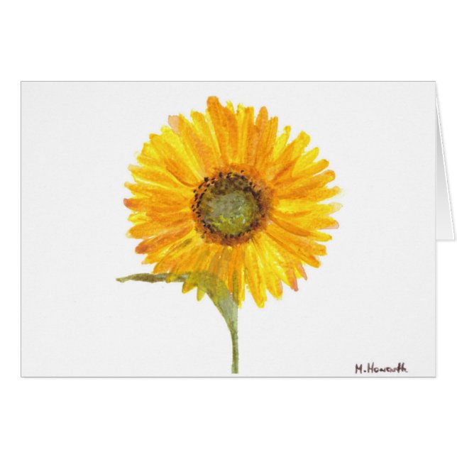 Sunflower yellow flower watercolor (Front Horizontal)