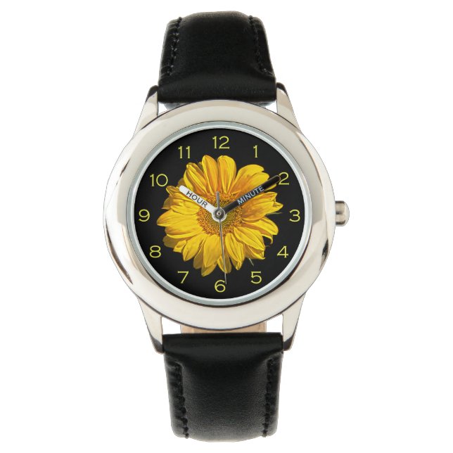 Sunflower Yellow Numbers wacna Watch (Front)