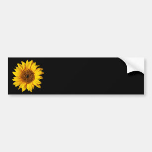 Sunflower Yellow on Black - Customised Sun Flowers Bumper Sticker