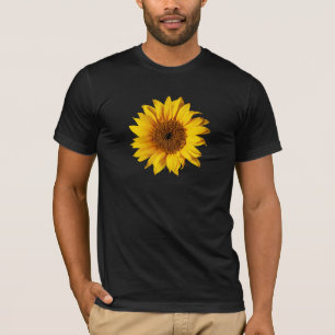 Sunflower Yellow on Black - Customised Sun Flowers T-Shirt