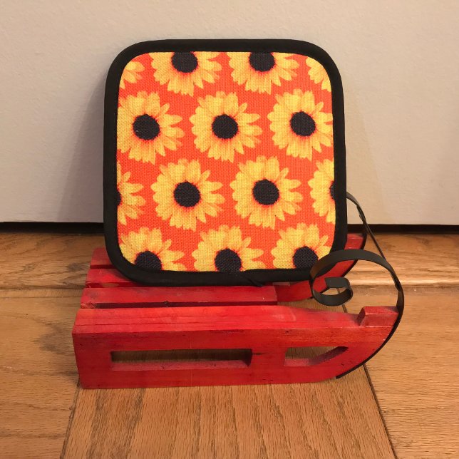 Sunflower Yellow Orange Colourful Pickleball Paddl Oven Mitt & Pot Holder Set (Creator Uploaded)
