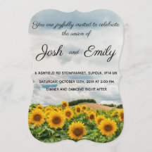 Sunflower Yellow Rustic Wedding invitation