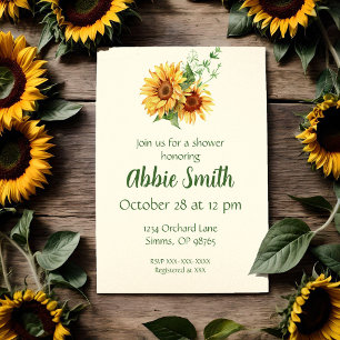 Sunflower Yellow Shower Invitation