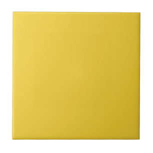 Sunflower Yellow Solid Colour #f4cf32 Ceramic Tile