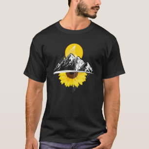 Sunflower Yellow Sun and Mountain T-Shirt